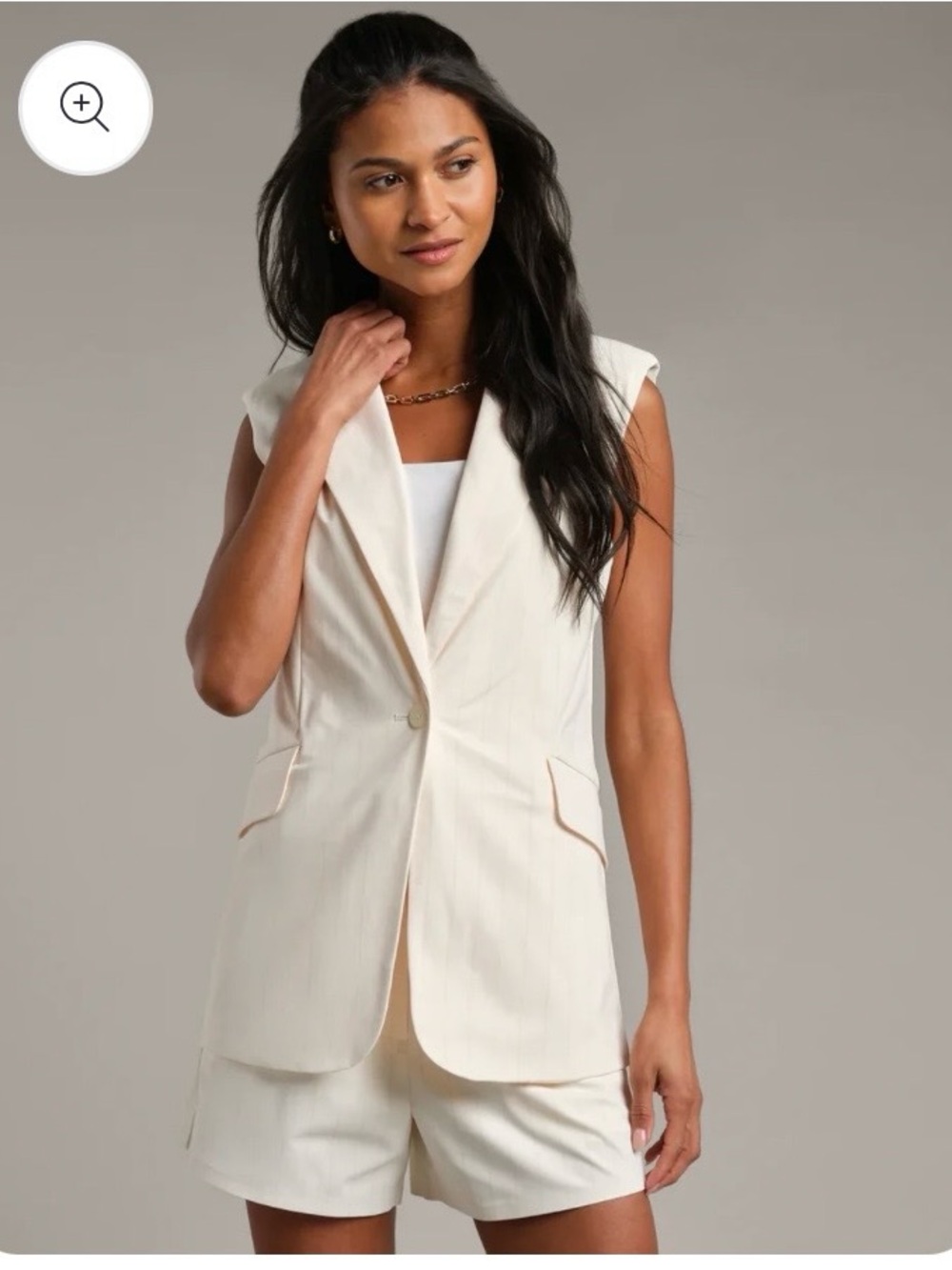 RHONE Commuter Cream Sleeveless Blazer Vest Size Small NWOT